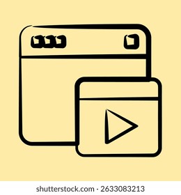 Icon ads. Internet network elements. Icon in hand drawn style.
