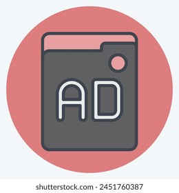 Icon Ads. related to Online Game symbol. color mate style. simple design illustration