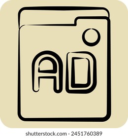 Icon Ads. related to Online Game symbol. hand drawn style. simple design illustration