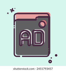 Icon Ads. related to Online Game symbol. MBE style. simple design illustration