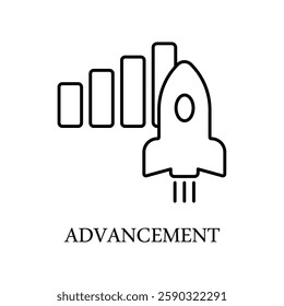 Icon a advancement, isolated against a clean background.