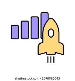 Icon a advancement, isolated against a clean background.