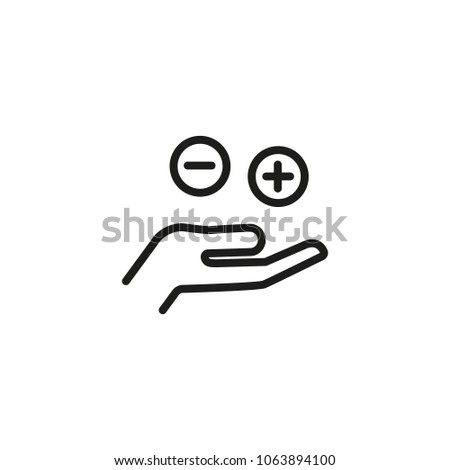 Icon of advantage and disadvantage. Plus and minus, positive and negative, comparison. Opinion concept. Can be used for topics like dilemma, choice, election