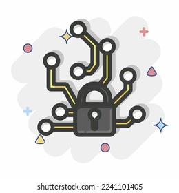 Icon Adversarial Attacks. related to Machine Learning symbol. Comic Style. simple design editable. simple illustration. simple vector icons