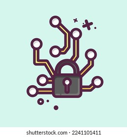 Icon Adversarial Attacks. related to Machine Learning symbol. MBE style. simple design editable. simple illustration. simple vector icons