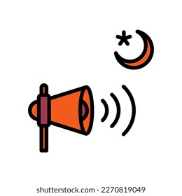 icon adzan, speaker cone, icon Ramadan, vector illustration, editable color