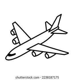 An icon of aeroplane line design 