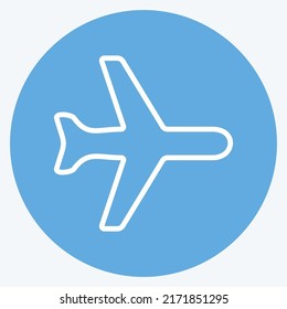 Modo de avión de icono. adecuado para el símbolo Mobile Apps. estilo ojos azules. diseño simple editable. vector de plantilla de diseño. ilustración de símbolo simple