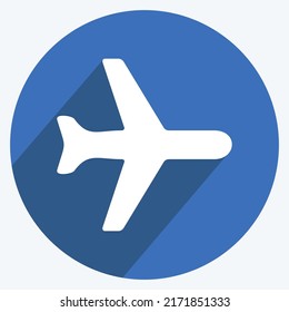 Icon Aeroplane Mode. suitable for Mobile Apps symbol. long shadow style. simple design editable. design template vector. simple symbol illustration