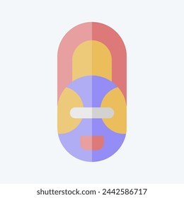 Icon African Mask. related to South Africa symbol. flat style. simple design illustration