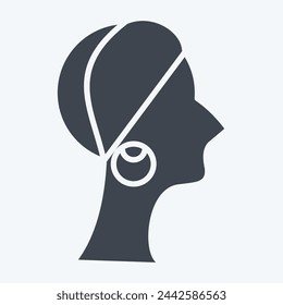 Icon African Woman. related to South Africa symbol. glyph style. simple design illustration