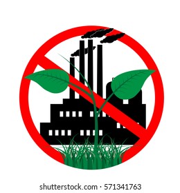 icon against the pollution of the environment. for pure nature, against globalization