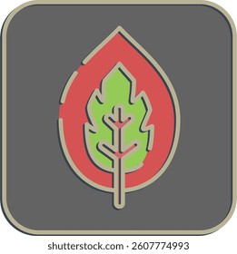 Icon aglaonema. Plant leaves elements. Icon in embossed style.
