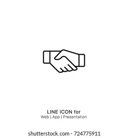 Icon agreed handshake graphic design single icon vector