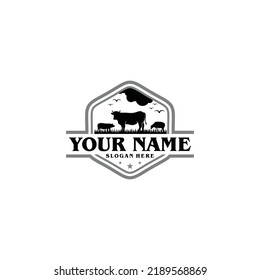 icon agricultural animals. Farm animals symbol with cow, pig and goat.