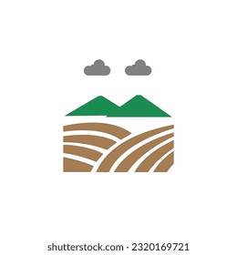 icon agriculture mountain illustration design