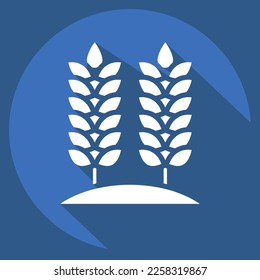 Icon Agriculture. related to Environment symbol. long shadow style. simple illustration. conservation. earth. clean