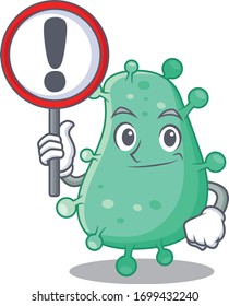An icon of agrobacterium tumefaciens cartoon design style with a sign board