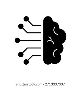 Icon a AI Brain, einzeln auf sauberem Hintergrund.