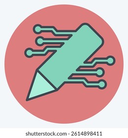 Icon AI Content Writing. related to Artificial Intelligence symbol. color mate style