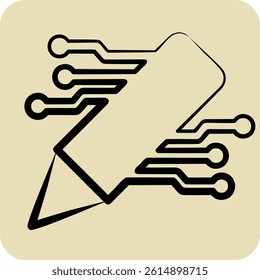 Icon AI Content Writing. related to Artificial Intelligence symbol. hand drawn style