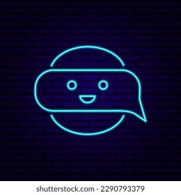 Icon for ai editorial content on  chatbot - neon with robot