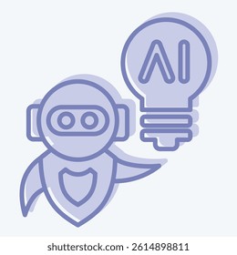 Icon AI Idea. related to Artificial Intelligence symbol. two tone style