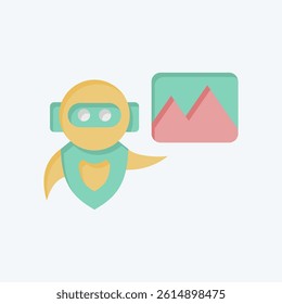 Icon AI Image. related to Artificial Intelligence symbol. flat style