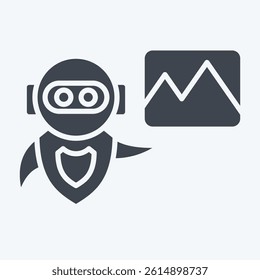 Icon AI Image. related to Artificial Intelligence symbol. glyph style