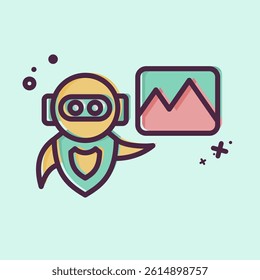 Icon AI Image. related to Artificial Intelligence symbol. MBE style