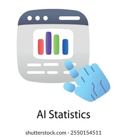 An icon of ai statistics in flat style 