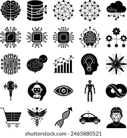 icon, ai, technology, artificial, intelligence, machine, learning, automation, innovation, digital, future, robot, human, data, network, cloud, computing, code, algorithm, chip, microchip, circuit