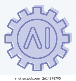 Icon AI Tools. related to Artificial Intelligence symbol. two tone style