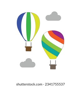 icon air balloon template design trendy