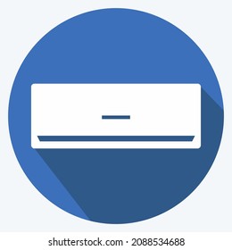 Icon Air Conditioner - Long Shadow Style - Simple illustration,Editable stroke,Design template vector, Good for prints, posters, advertisements, announcements, info graphics, etc.