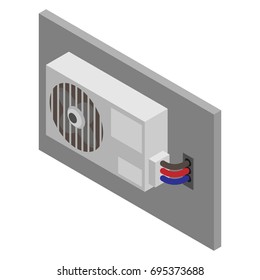 Icon air conditioning. The air conditioner blows cold air. Vector illustration.