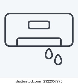 Icon Air Conditioning Water. related to Air Conditioning symbol. line style. simple design editable. simple illustration