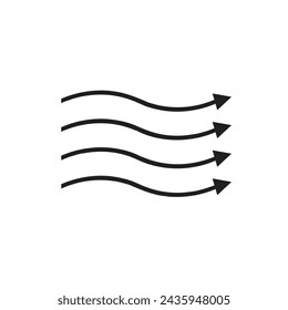 Icon air flow with arrow design template element