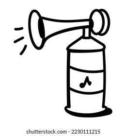 An icon of air horn doodle vector 