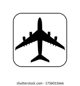 Icon of air plane. Vector illustration