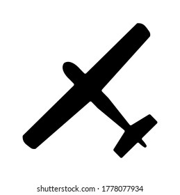 Icon of air plane. Vector illustration. Charter flight. Pictogram icon