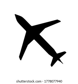 Icon of air plane. Vector illustration. Charter flight. Pictogram icon