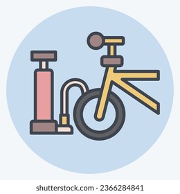 Icon Air Pump related to Bicycle symbol. color mate style. simple design editable. simple illustration