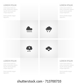 Icon Air Set Of Cloudy, Raindrop, Rain And Other Vector Objects. Also Includes Cloud, Rain, Rainy Elements.