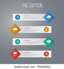 Icon Air Set Of Rainy, Raindrop, Thunder And Other Vector Objects. Also Includes Rain, Cloud, Raindrop Elements.