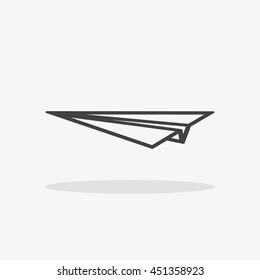icon aircraft gray shadow hand painted vector