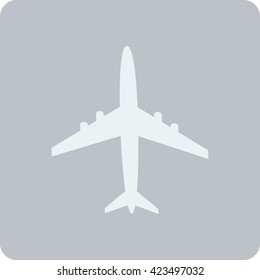 Icon of aircraft on gray background