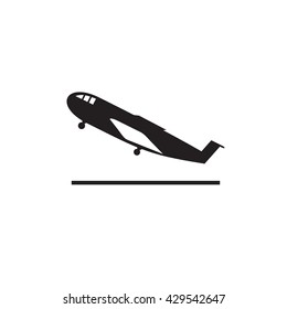 icon aircraft takeoff vector illustration isolated background