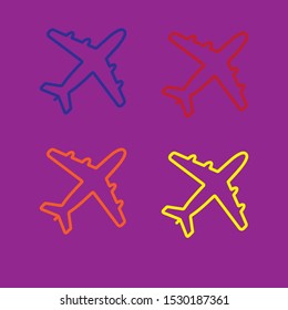 Icon Airplane EPS 10 Flat Design