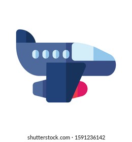 Icon airplane in flat style. vector illustration and editable stroke. Isolated on white background.